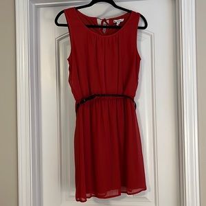 Red Belted Dress